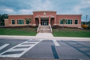 Main entrance of Virgil B. McCain Center